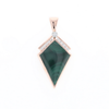 Malachite Kite Shape Inlaid Pendant with 0.19ctw Diamonds