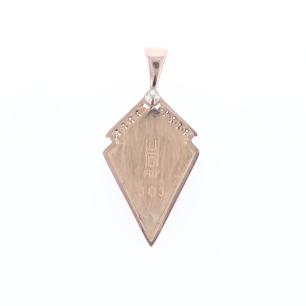 Turquoise Kite Shaped Inlaid Pendant with 0.19ctw Diamonds