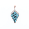 Turquoise Kite Shaped Inlaid Pendant with 0.19ctw Diamonds