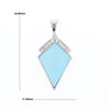 Sleeping Beauty Turquoise Kite Shaped Inlaid Pendant with 0.19ctw Diamonds