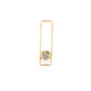 Gold Quartz Necklace Round Inlay Long Open Rectangle Design Pendant