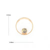 Gold Quartz Pendant Open Circle Design Round Inlay Pendant