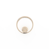 Gold Quartz Pendant Open Circle Design Round Inlay Pendant