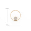 Gold Quartz Pendant Open Circle Design Round Inlay Pendant