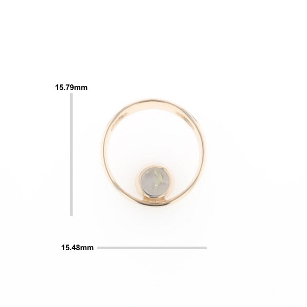 Gold Quartz Pendant Open Circle Design Round Inlay Pendant