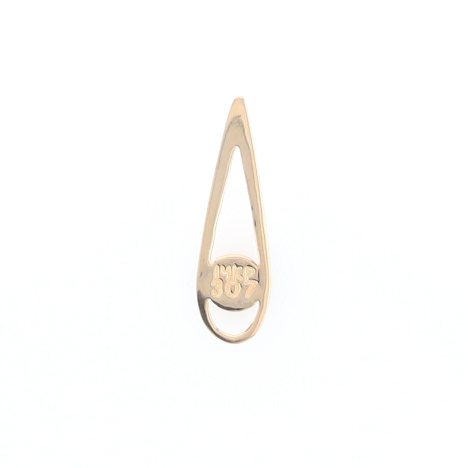 Open Teardrop Round Gold Quartz Inlaid Pendant