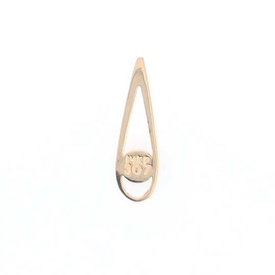 Open Teardrop Round Gold Quartz Inlaid Pendant