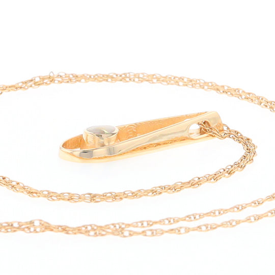 Open Teardrop Round Gold Quartz Inlaid Pendant