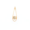 Open Teardrop Round Gold Quartz Inlaid Pendant