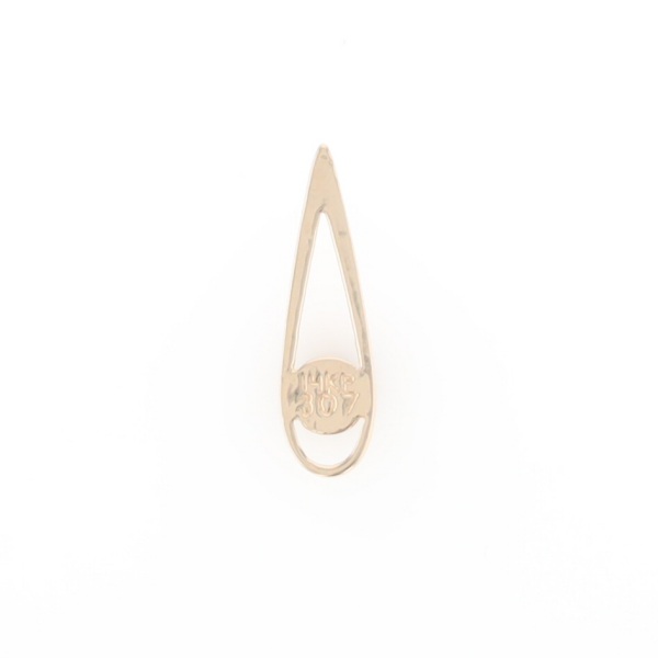 Open Teardrop Round Gold Quartz Inlaid Pendant