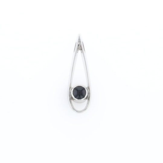 Open Teardrop Round Onyx Inlaid Pendant