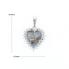 G2 Gold Quartz Pendant Heart Inlaid .21ctw Diamond Halo Design Pendant