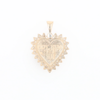 Gold Quartz Heart Shape Inlaid .55Ctw Diamond Pendant