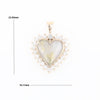 Gold Quartz Heart Shape Inlaid .55Ctw Diamond Pendant