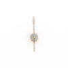 Diamond Bar Gold Quartz Round Inlaid Pendant G2