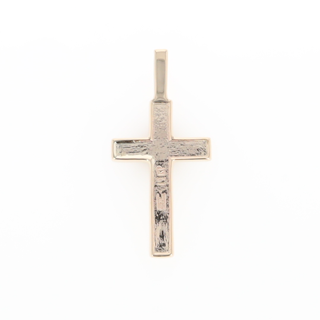 Gold Nugget 3 Section Inlaid Cross Pendant