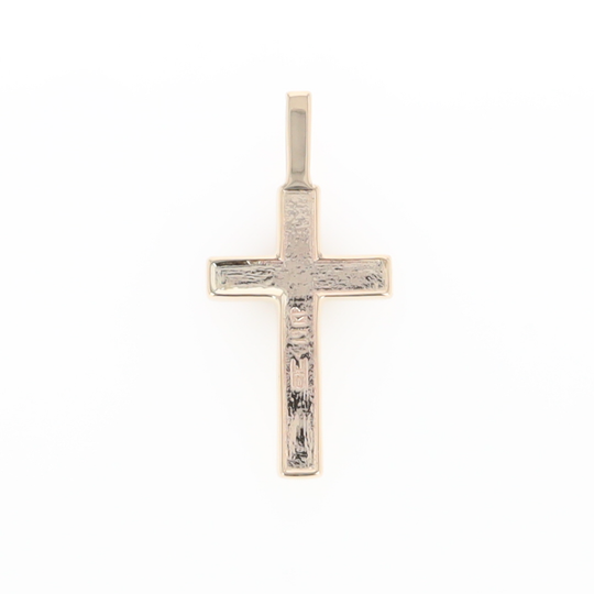 Gold Nugget 3 Section Inlaid Cross Pendant