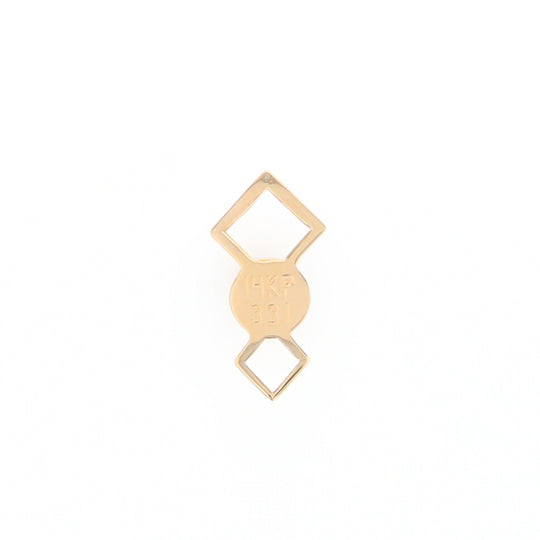 Gold Quartz Round Inlay Double Diamond Design Pendant