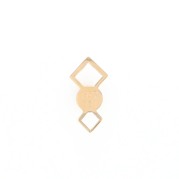 Gold Quartz Round Inlay Double Diamond Design Pendant