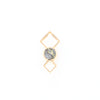 Gold Quartz Round Inlay Double Diamond Design Pendant