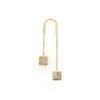 Gold Quartz 2 Square Curved Bar Pendant