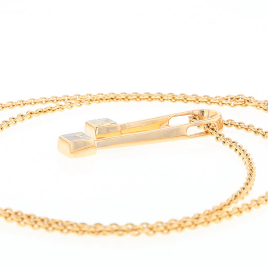 Gold Quartz 2 Square Curved Bar Pendant