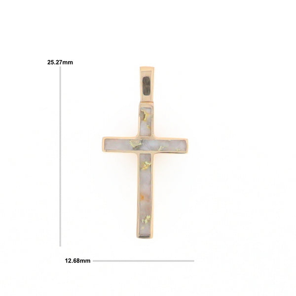 Three Section Gold Quartz Cross - G2