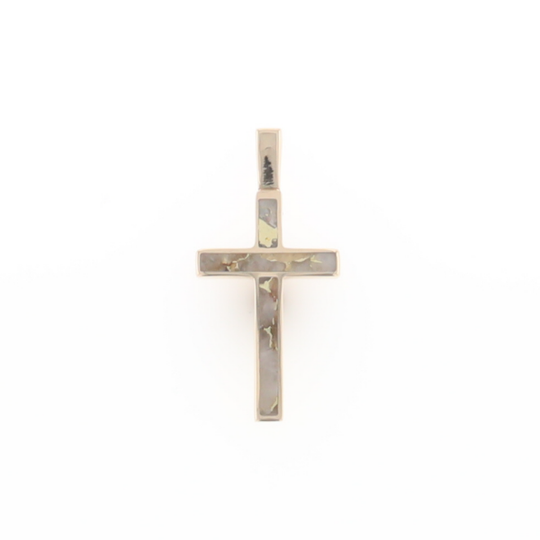 Three Section Gold Quartz Cross - G2