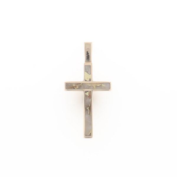 Three Section Gold Quartz Cross - G2