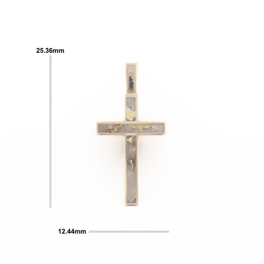 Three Section Gold Quartz Cross - G2