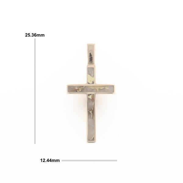 Three Section Gold Quartz Cross - G2