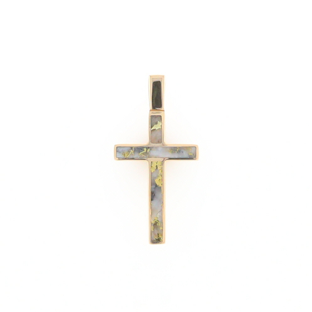 Three Section Gold Quartz Cross - G2