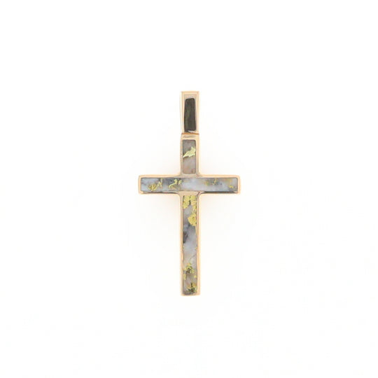 Three Section Gold Quartz Cross - G2