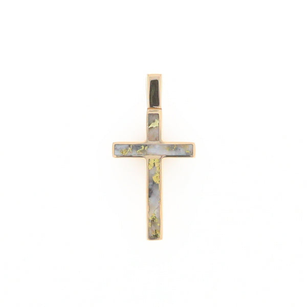 Three Section Gold Quartz Cross - G2