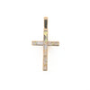 Gold Quartz Necklace 4 Section Inlaid Design Cross Pendant