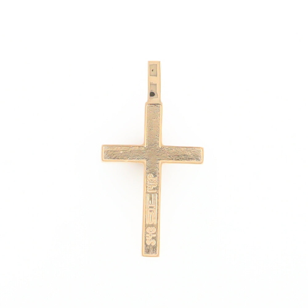 Gold Quartz Pendant 4 Section Inlaid Cross Pendant