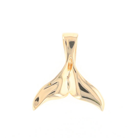 Whale Tail Natural Gold Quartz Single Side Inlaid Pendant