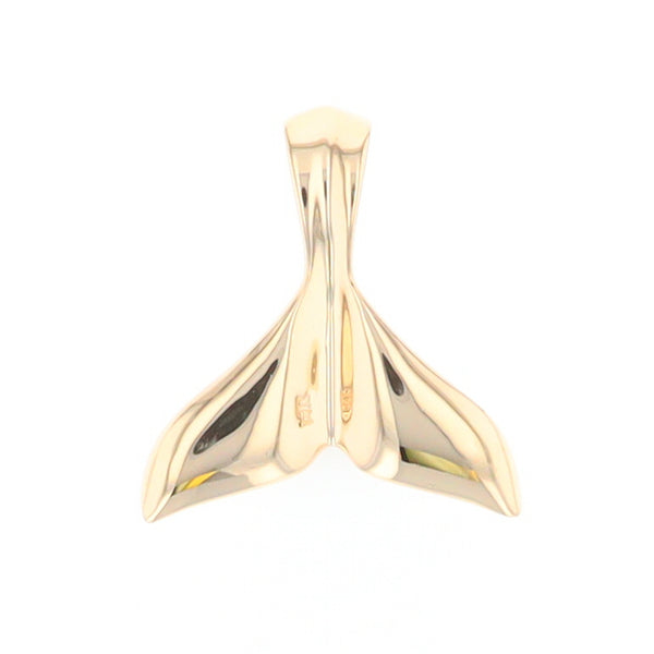 Whale Tail Necklaces Gold Quartz Double Sided Inlaid Sea Life Pendant