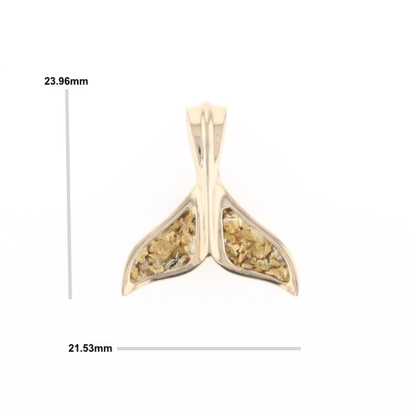 Whale Tail Gold Nugget Pendant