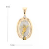 Gold Quartz Necklace Oval Inlaid Pendant with a .02ct Diamond