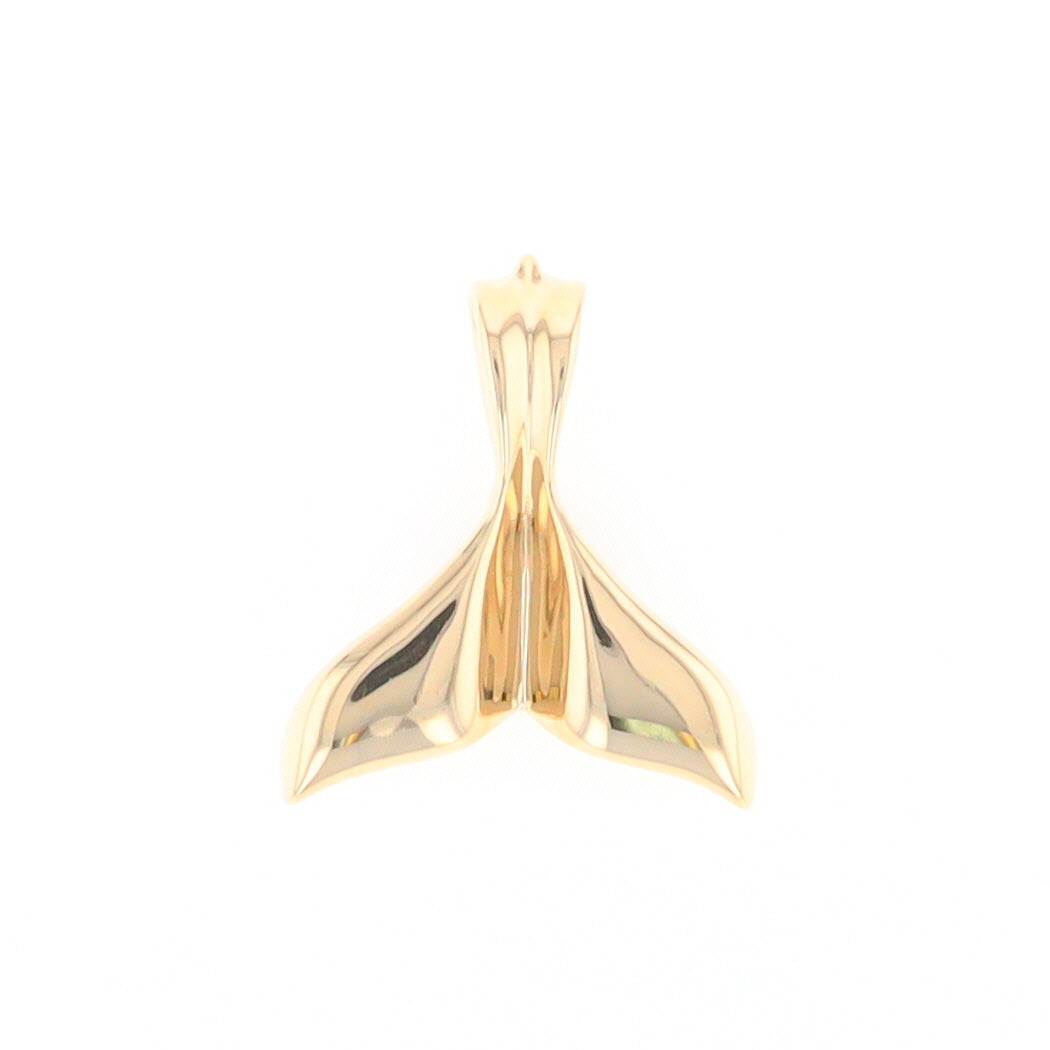 Whale Tail Necklaces Gold Quartz Double Sided Inlaid Sea Life Pendant