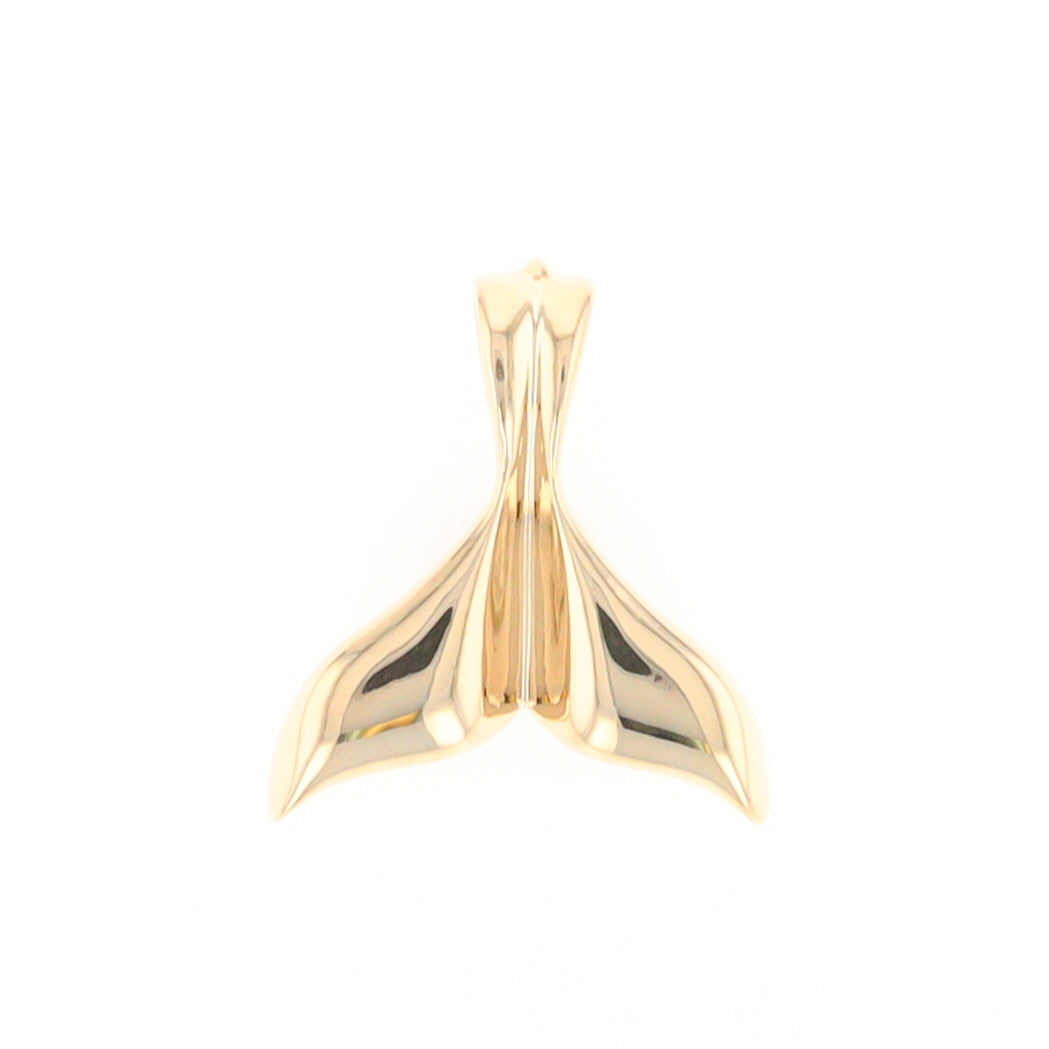 Whale Tail Natural Gold Quartz and Nuggets Inlaid Pendant