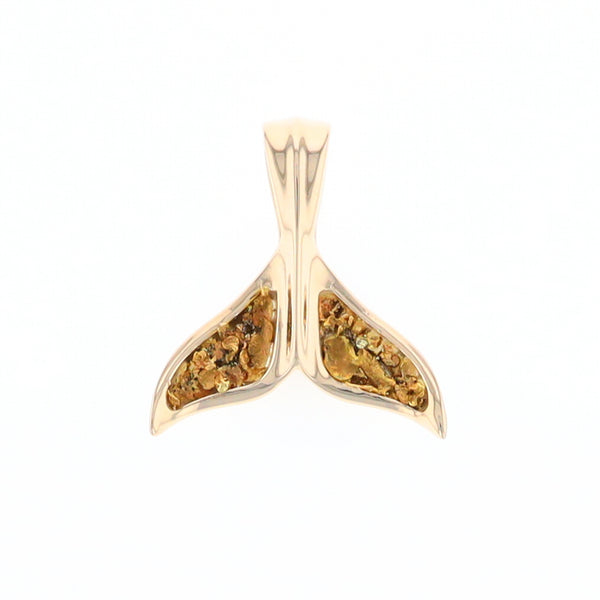 Whale Tail Necklaces Double Natural Nuggets Inlaid Sea Life Pendant