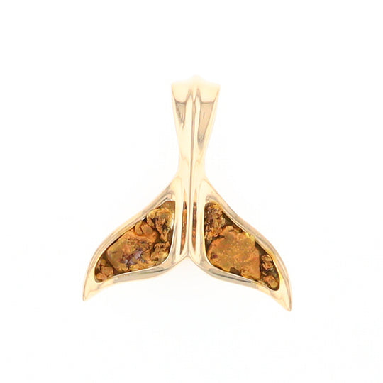 Whale Tail Necklaces Double Natural Nuggets Inlaid Sea Life Pendant