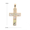 Gold Quartz Pendant Cross Design 3 Section Inlaid Pendant