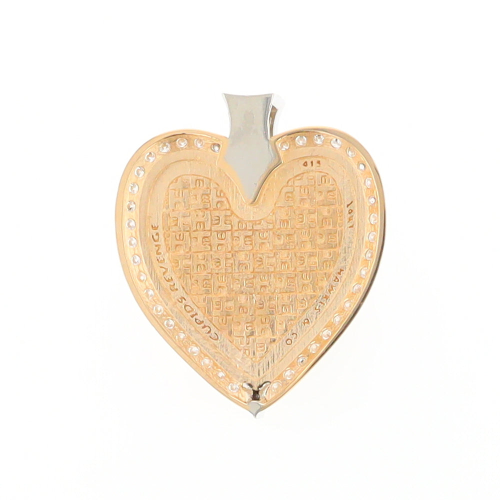 Gold Quartz Necklace Cupid's Revenge .93ctw Diamonds Heart Pendant G2