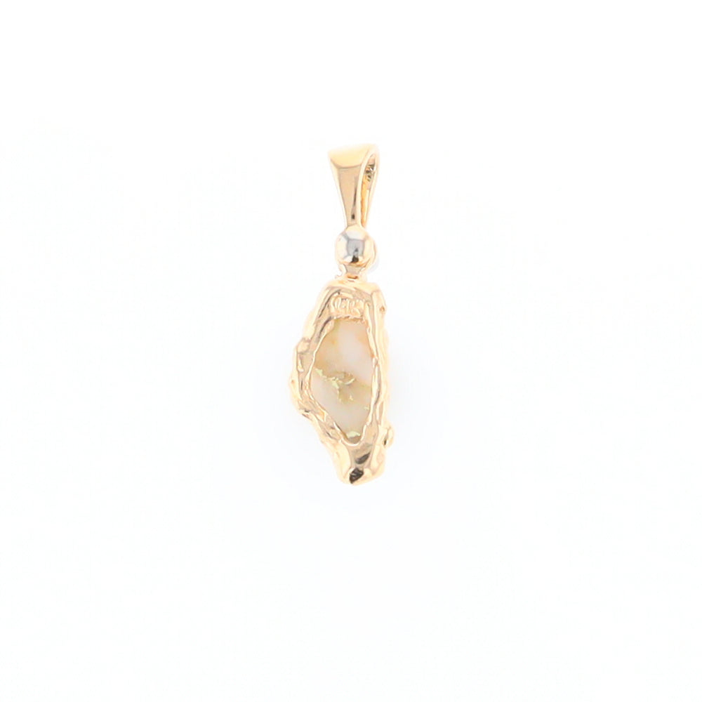 Gold Quartz Free Form Pendant