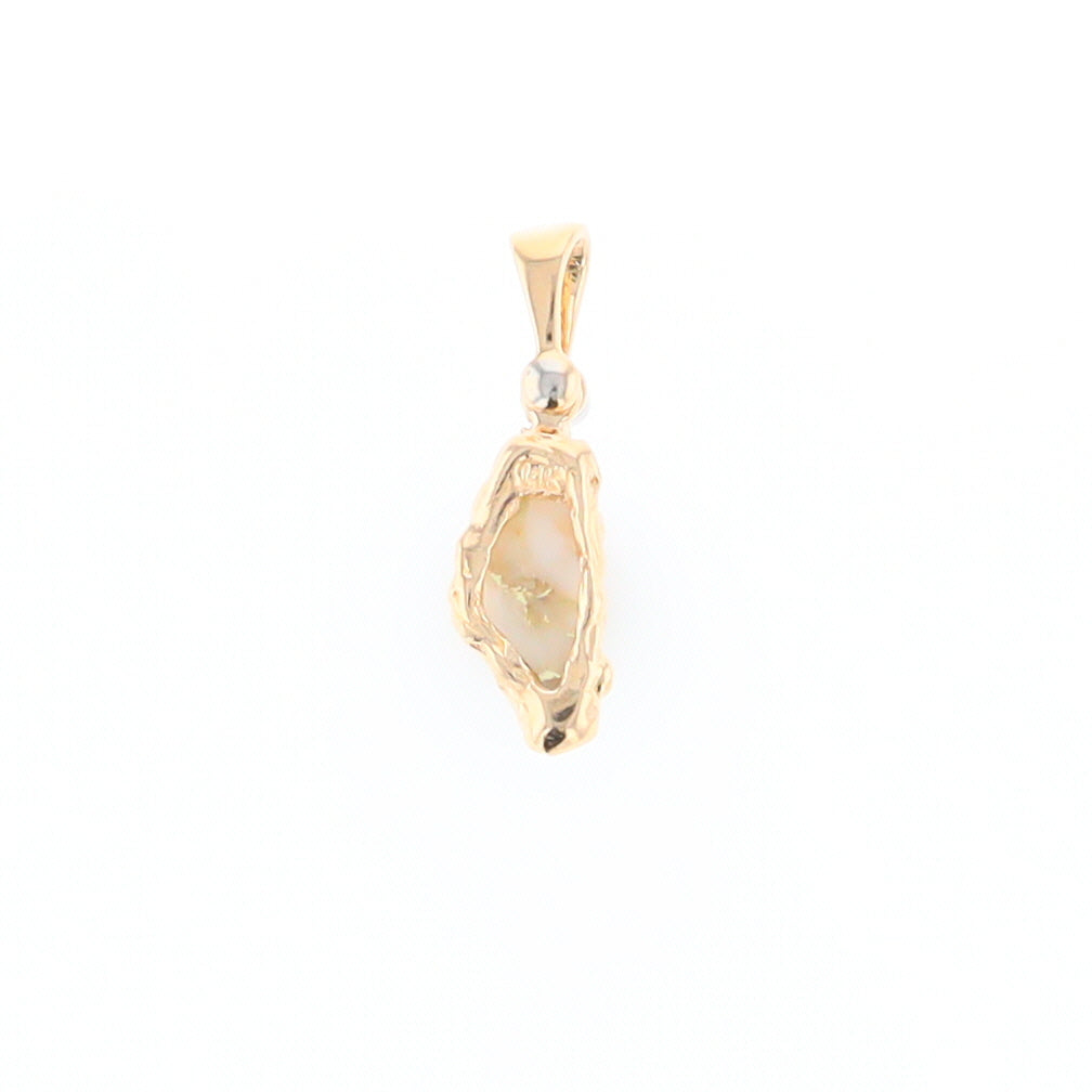 Gold Quartz Free Form Pendant