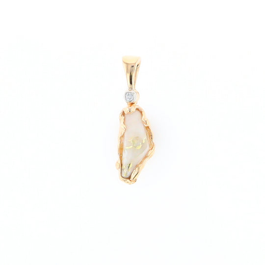 Gold Quartz Free Form Pendant