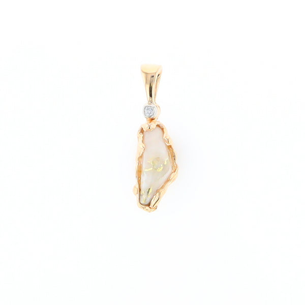 Gold Quartz Free Form Pendant